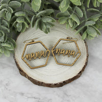 Hexagon Nana Earrings - Mother's Day Earrings (Set of 2)