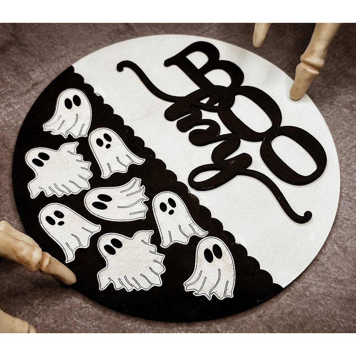 Hey Boo Door Hanger - Ghosts Welcome Sign – Glowforge Shop