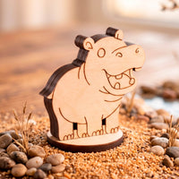 Hippo Toy Miniature - Hippopotamus Safari Figure for Play & Painting - Glowforge
