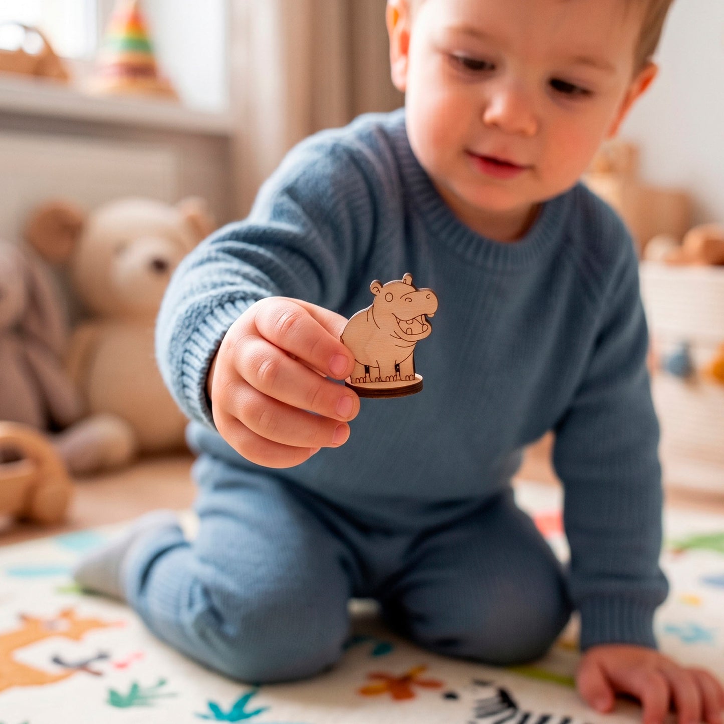 Hippo Toy Miniature - Hippopotamus Safari Figure for Play & Painting - Glowforge