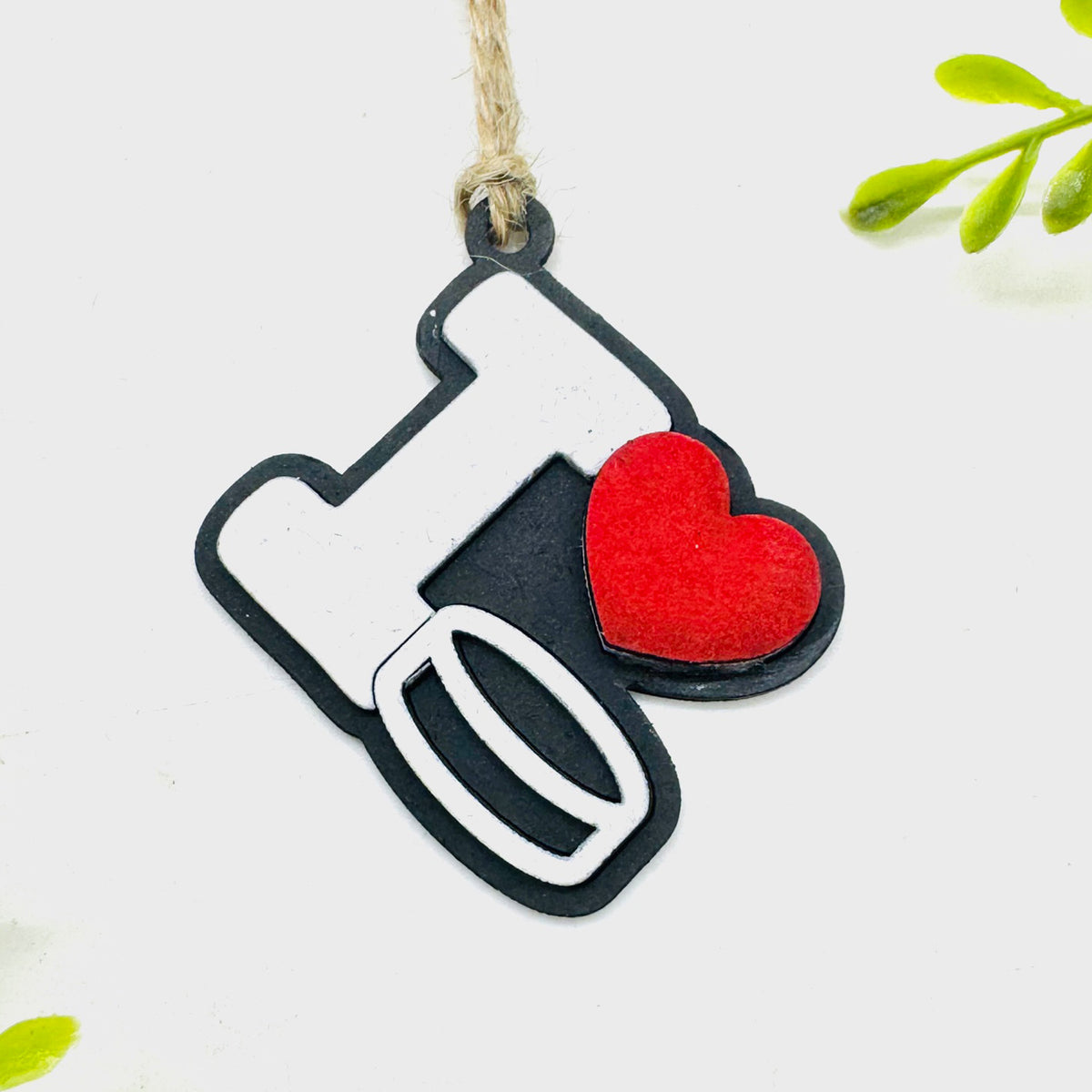 Hockey I Love Sports Car Charm - Team Spirit Hanging Ornament - Glowforge