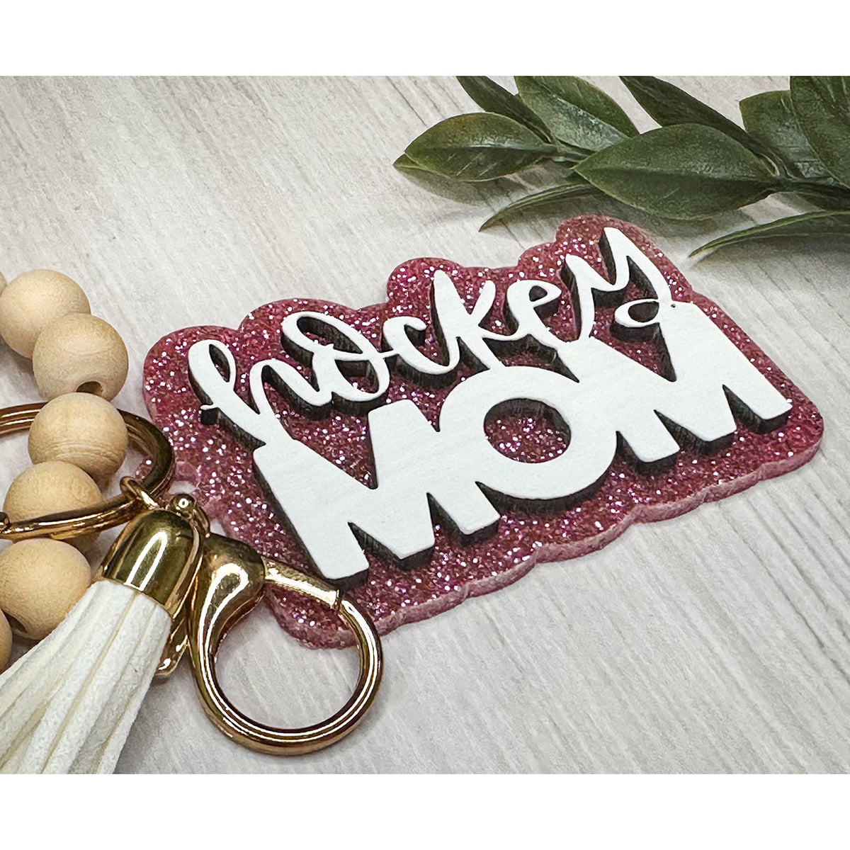 Hockey Mom Layered Keychain – Glowforge Shop