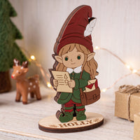 Holly Christmas Mail Clerk - Santa Workshop Figure for Play & Painting - Glowforge