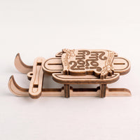 Holly Jolly Christmas Sled Ornament - Glowforge