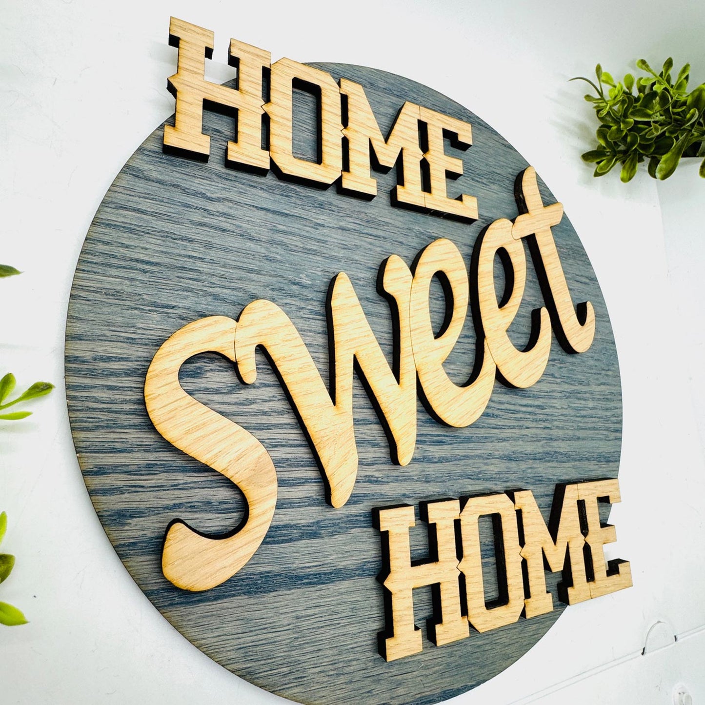 Home Sweet Home Round Sign Layered Farmhouse Decor