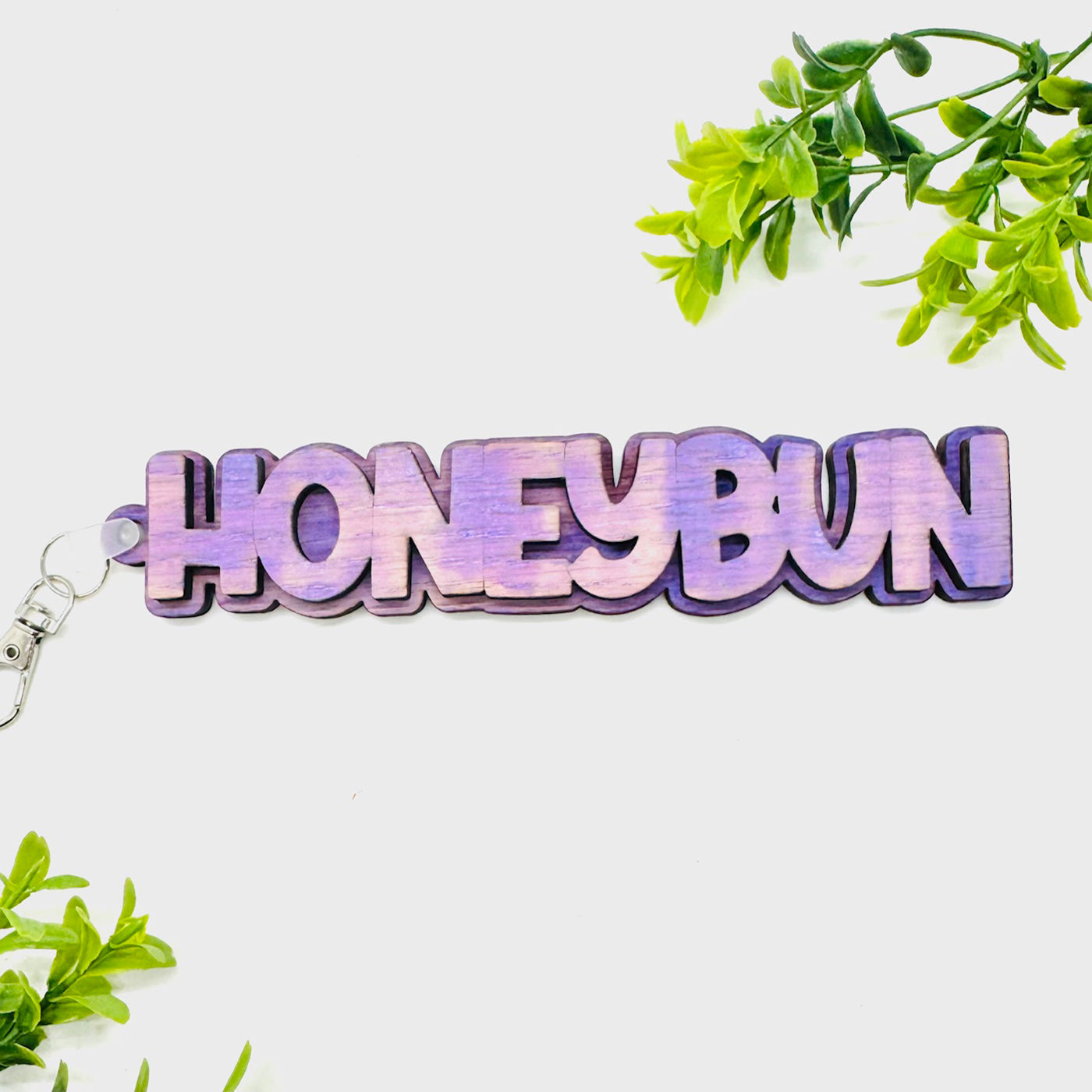 HONEYBUN Layered Word Keychain - Glowforge