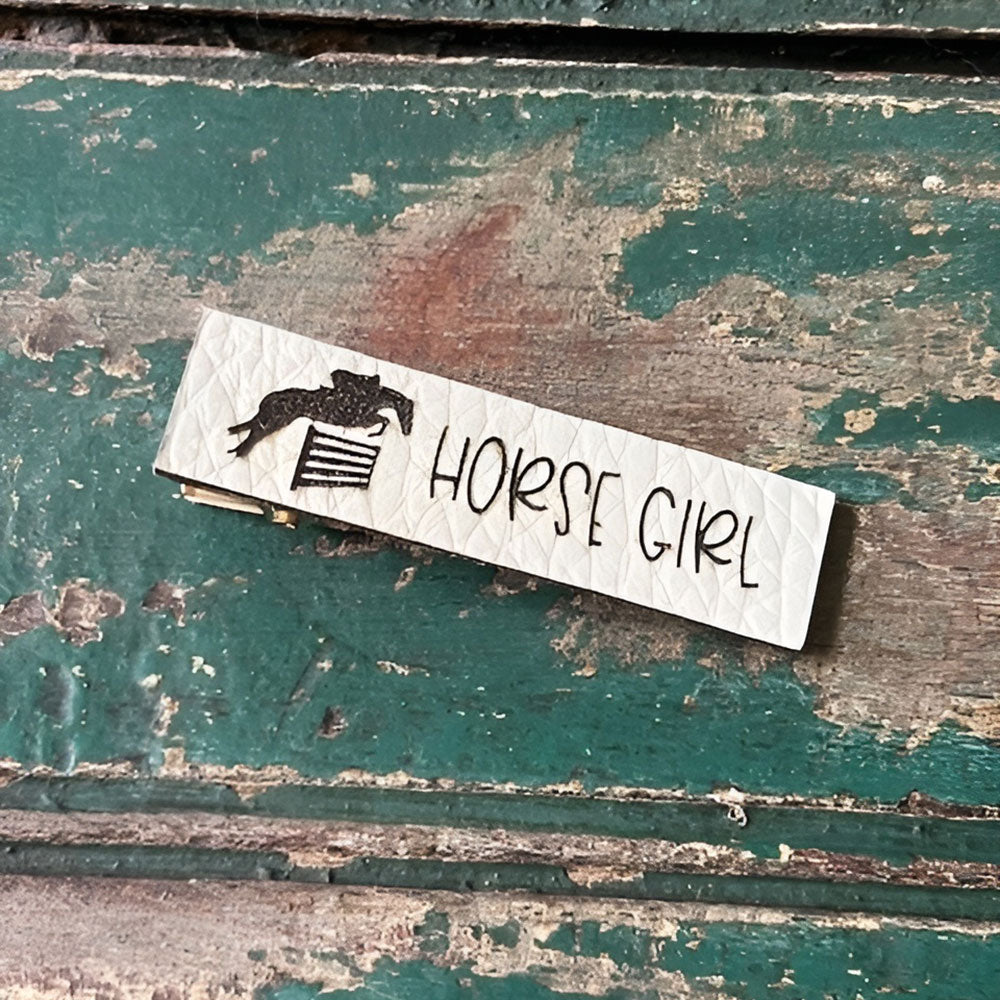 Horse Girl Leather Barrette - Glowforge