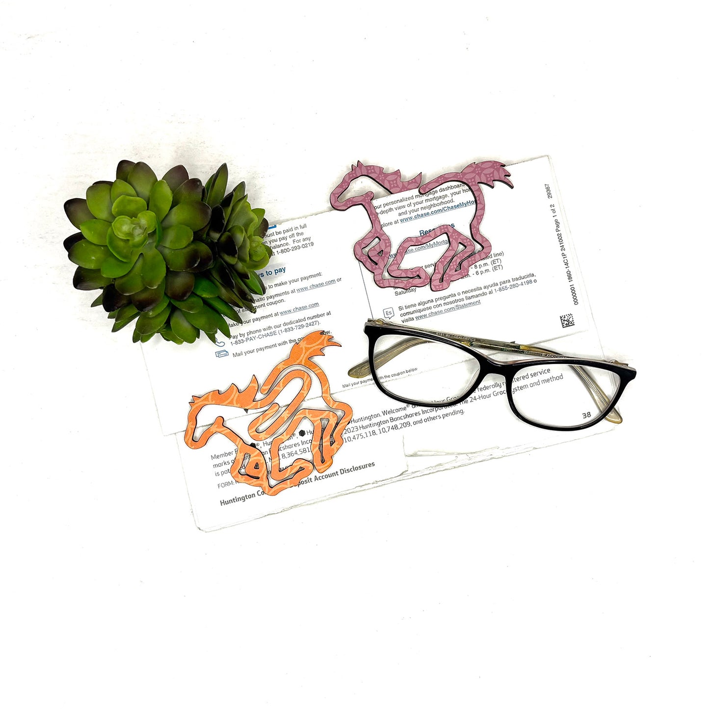 Horse Shaped Bookmark with Card Backer - Paperclip - Snack Bag Closure  - Glowforge