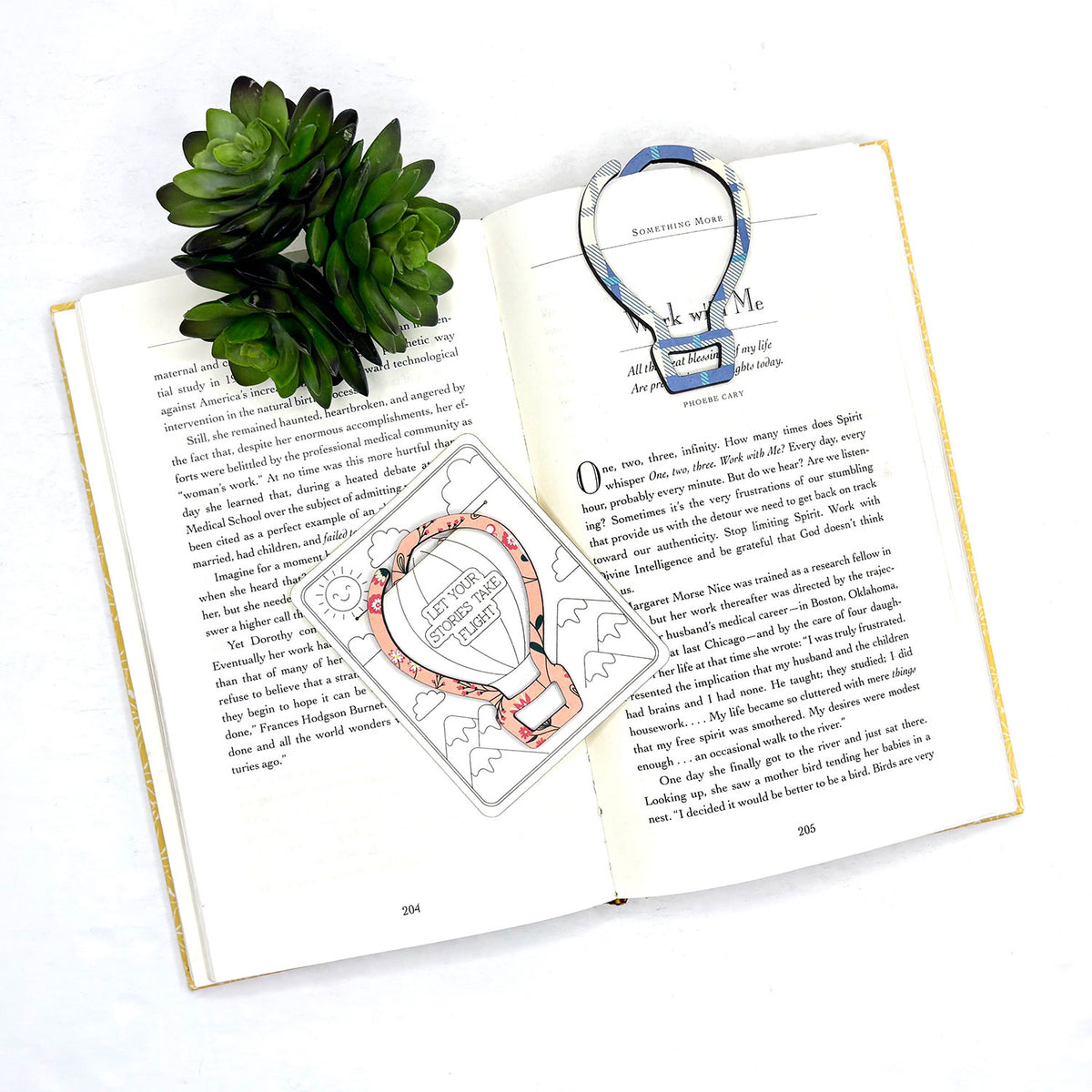 Hot Air Balloon Shaped Bookmark with Card Backer - Paperclip - Snack Bag Closure - Glowforge