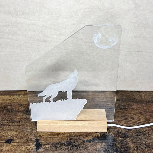 Howling Wolf LED Nightlight Insert – Glowforge Shop
