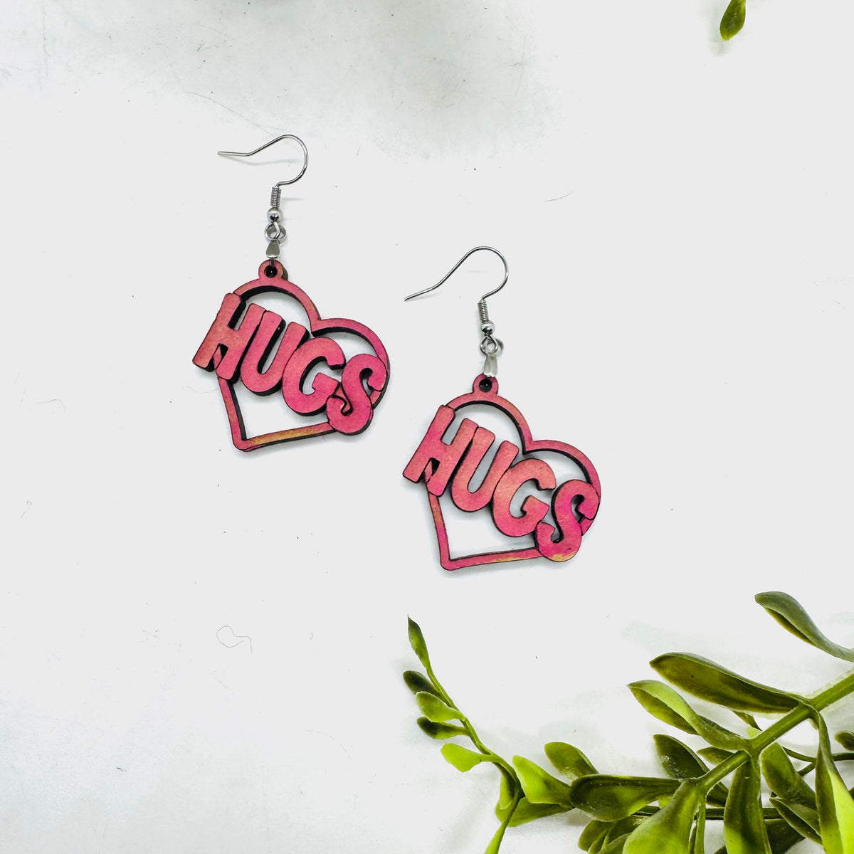 Hugs Heart Earrings - Glowforge