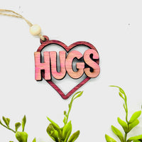 Hugs Heart Layered Car Charm - Glowforge