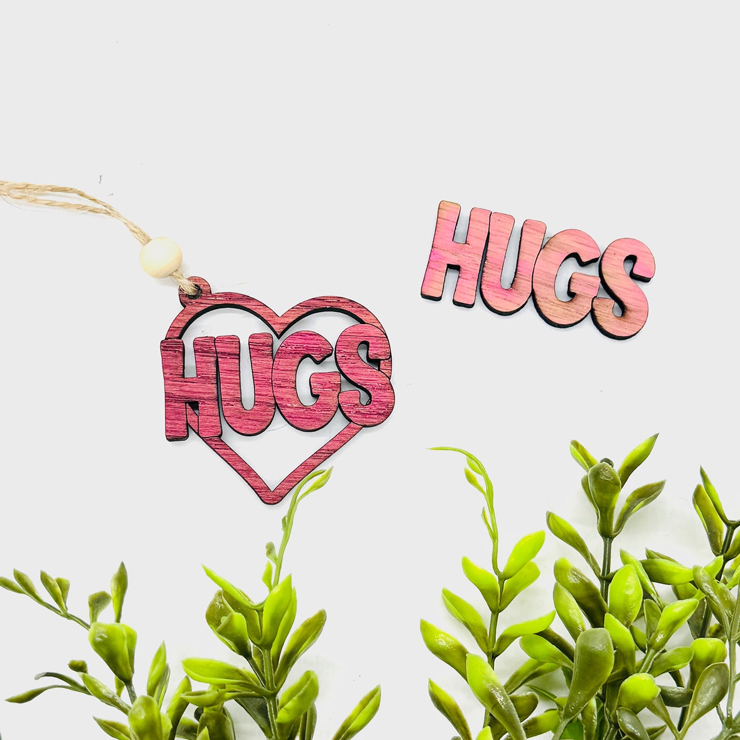 Hugs Heart Layered Car Charm - Glowforge