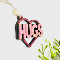 Hugs Heart Layered Car Charm - Glowforge