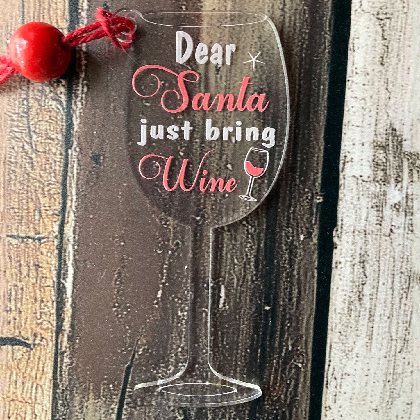 Humorous Holiday Wine Glass Christmas Ornaments - Style #11 - Glowforge