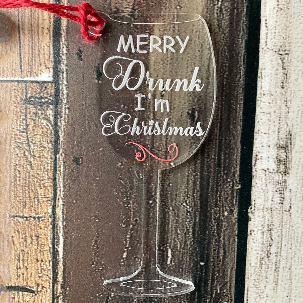 Humorous Holiday Wine Glass Christmas Ornaments - Style #14 - Glowforge