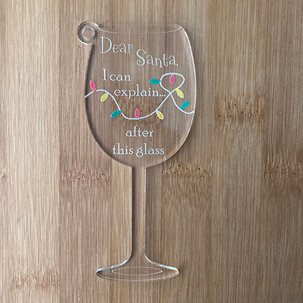 Humorous Holiday Wine Glass Christmas Ornaments - Style #7