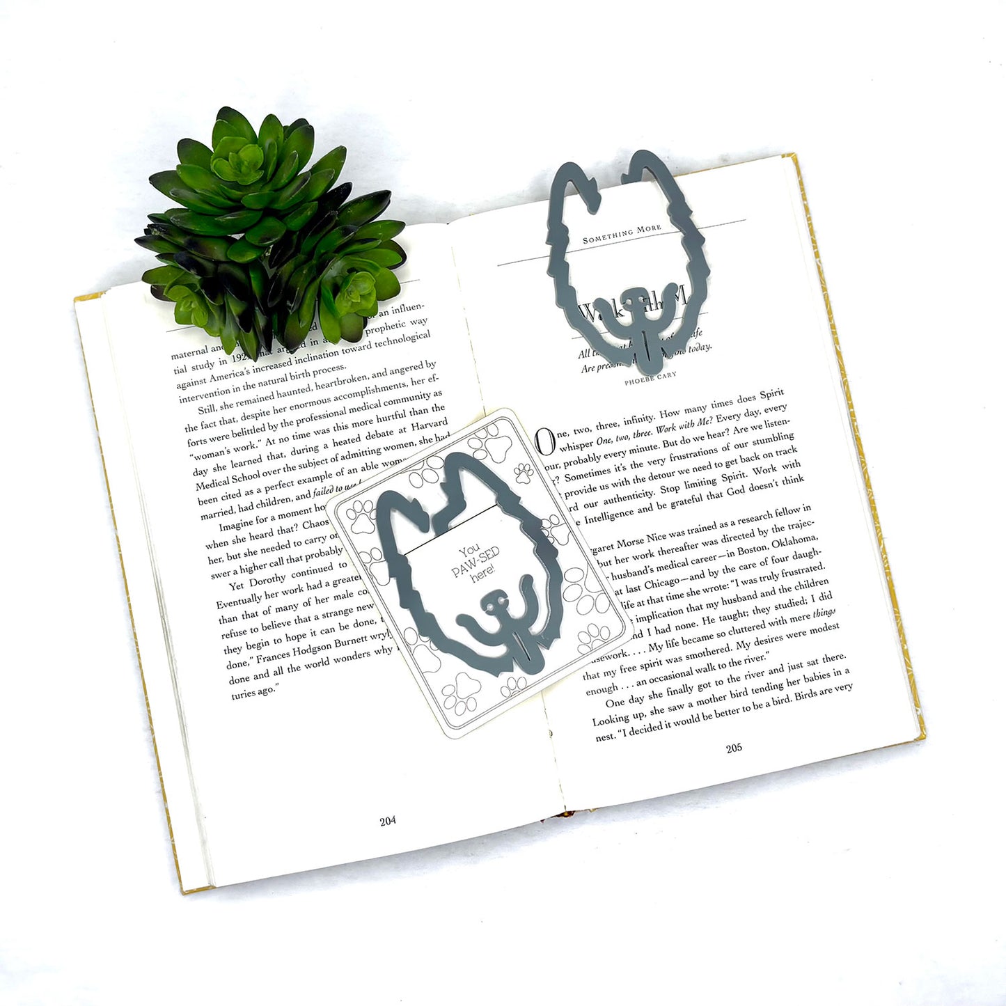 Husky Dog Shaped Bookmark with Card Backer - Paperclip - Snack Bag Closure - Glowforge
