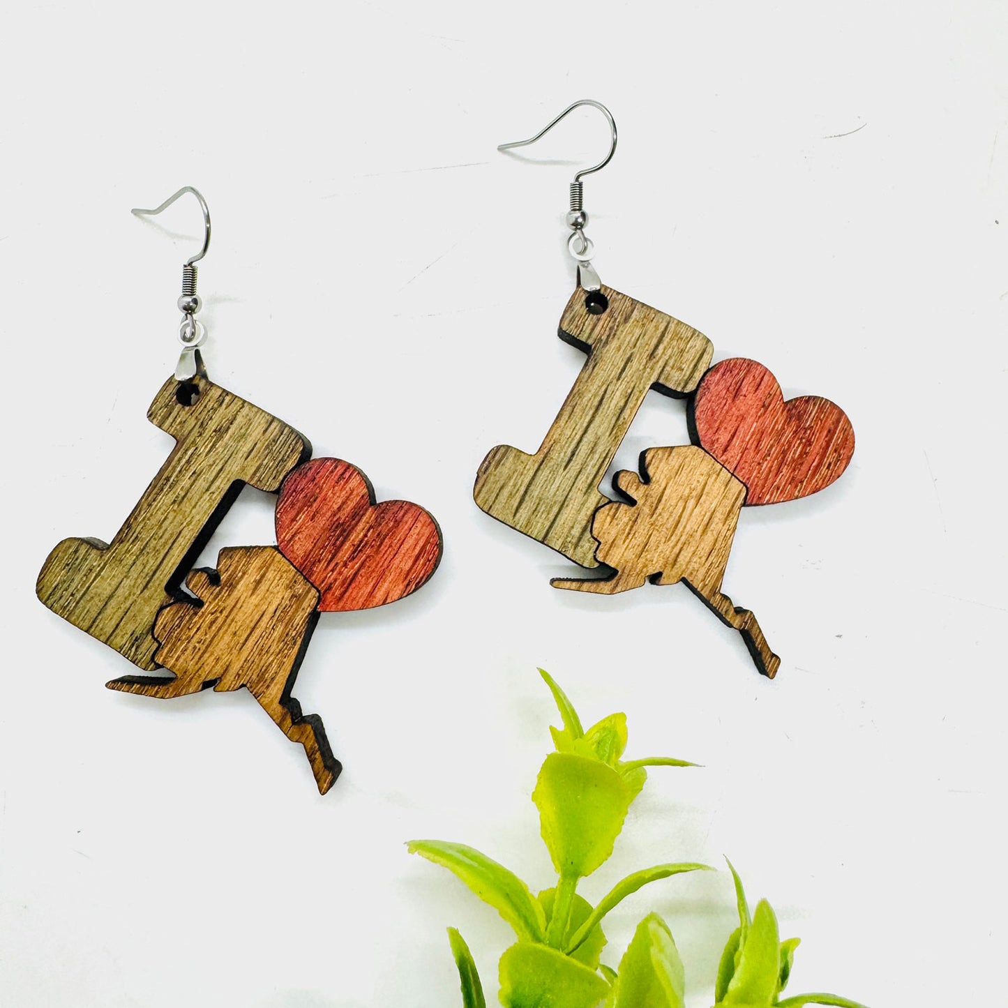 I Heart Alaska Earrings - State Pride Dangle Earrings - Glowforge