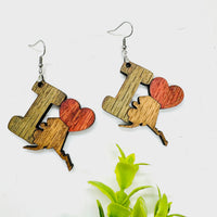 I Heart Alaska Earrings - State Pride Dangle Earrings - Glowforge