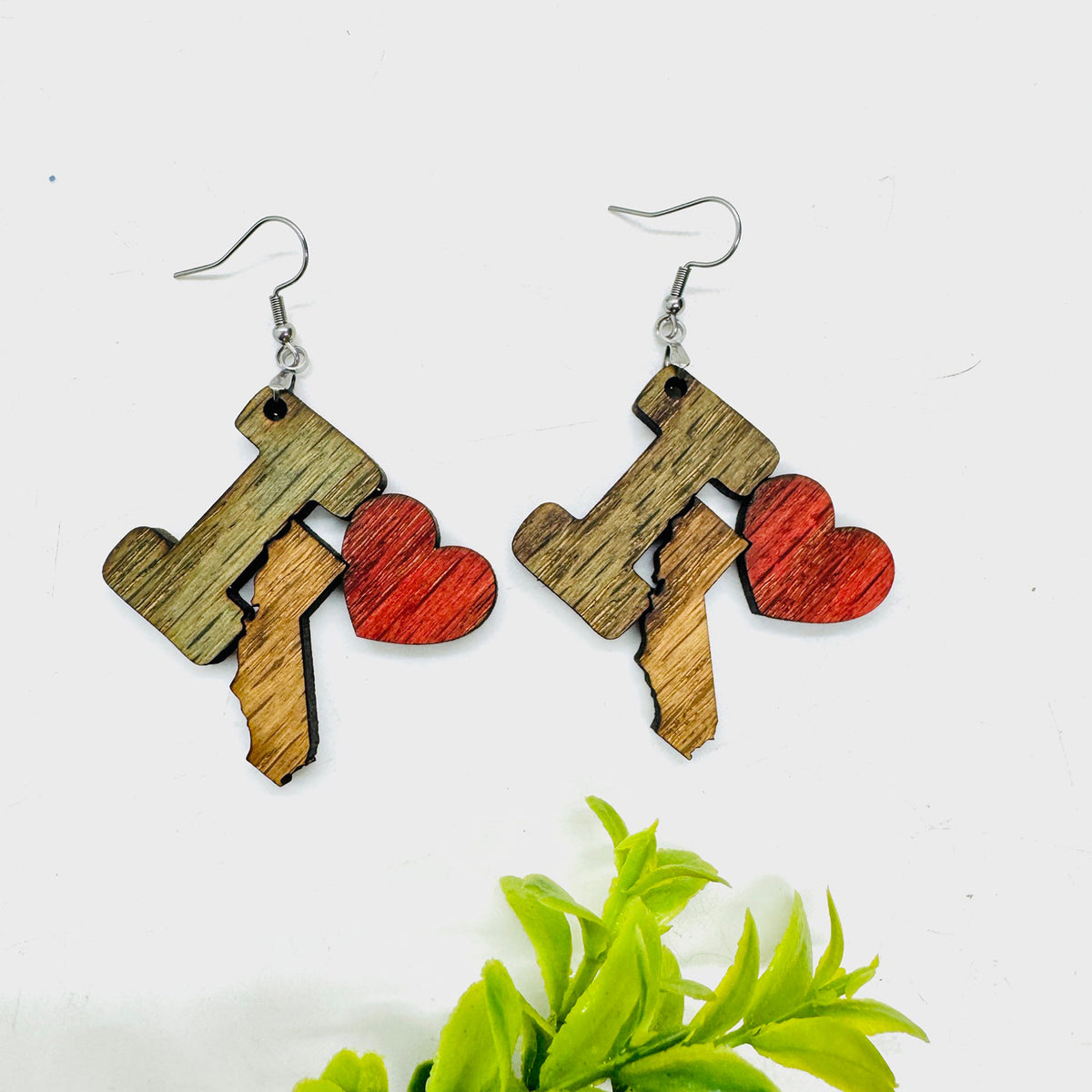 I Heart California Earrings - State Pride Dangle Earrings - Glowforge