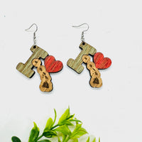 I Heart Hawaii Earrings - State Pride Dangle Earrings - Glowforge