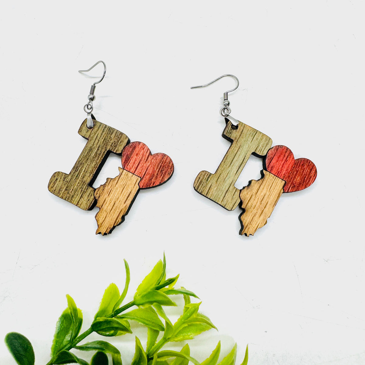 I Heart Illinois Earrings - State Pride Dangle Earrings - Glowforge