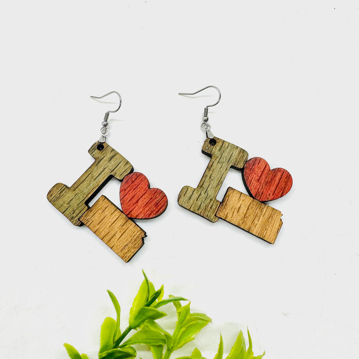I Heart Kansas Earrings - State Pride Dangle Earrings - Glowforge