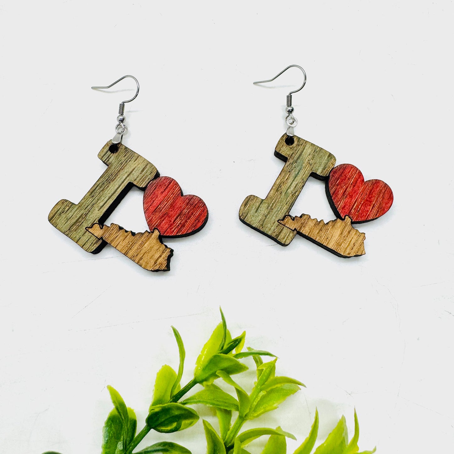 I Heart Kentucky Earrings - State Pride Dangle Earrings