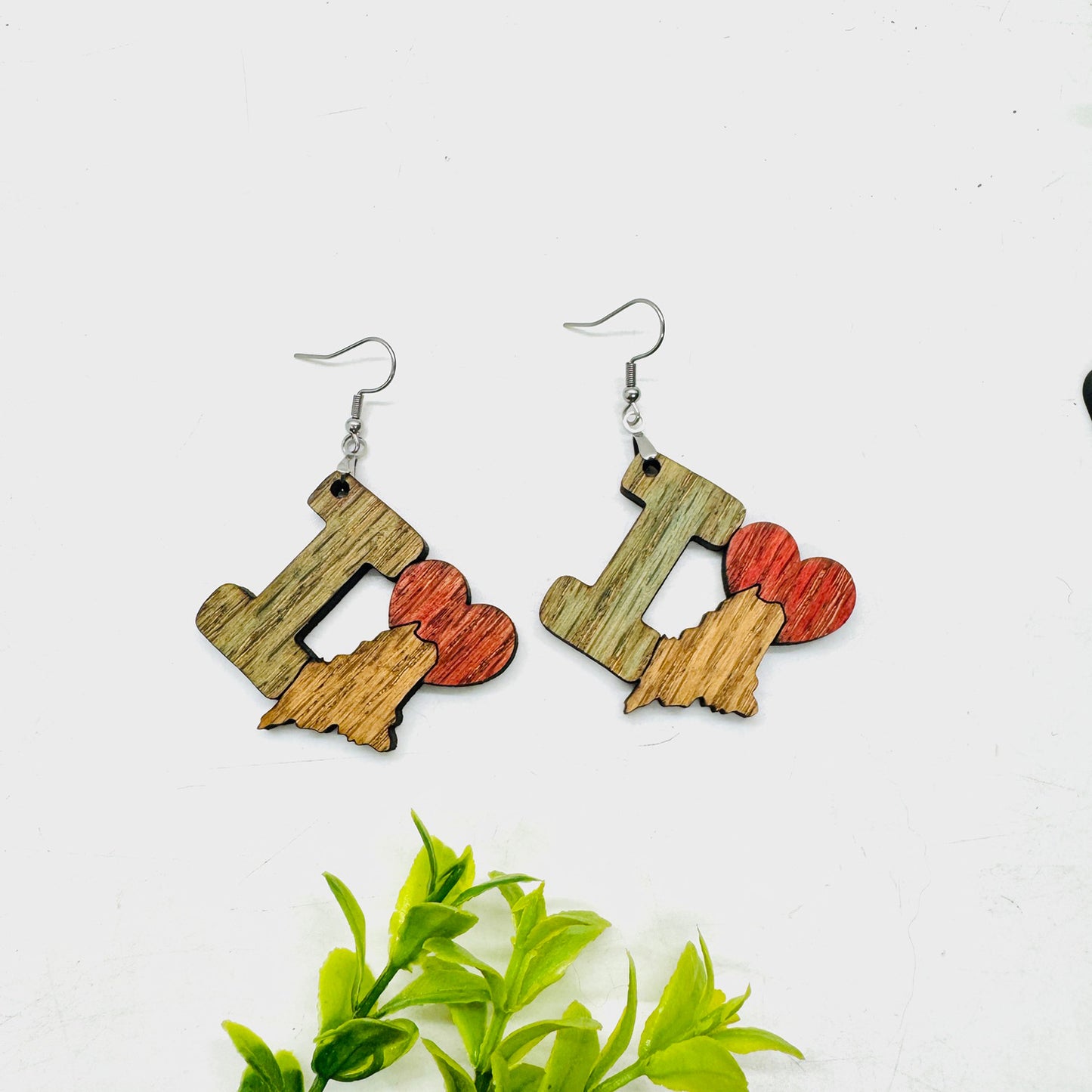 I Heart Maine Earrings - State Pride Dangle Earrings - Glowforge