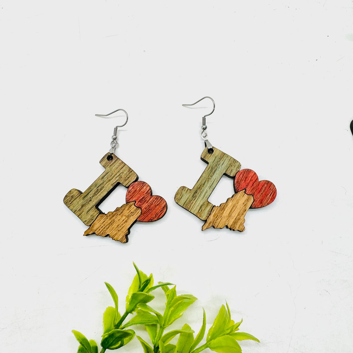 I Heart Maine Earrings - State Pride Dangle Earrings - Glowforge