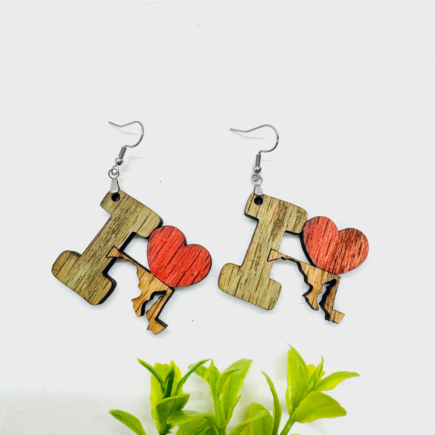 I Heart Maryland Earrings - State Pride Dangle Earrings - Glowforge
