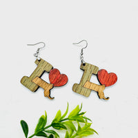 I Heart Massachusetts Earrings - State Pride Dangle Earrings - Glowforge