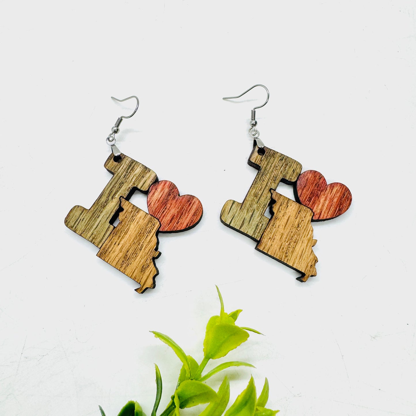 I Heart Missouri Earrings - State Pride Dangle Earrings - Glowforge