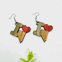 I Heart Nevada - State Pride Dangle Earrings - Glowforge