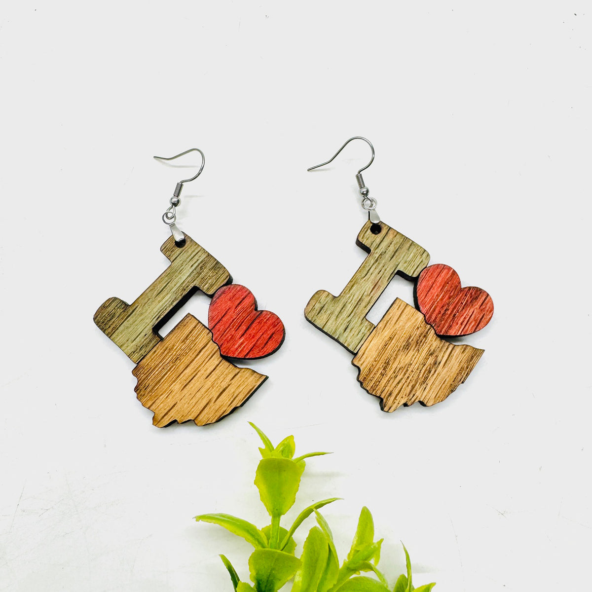 I Heart Ohio - State Pride Dangle Earrings - Glowforge
