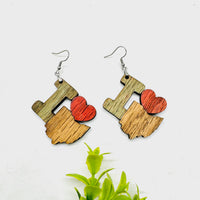 I Heart Ohio - State Pride Dangle Earrings - Glowforge