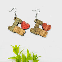 I Heart Pennsylvania - State Pride Dangle Earrings - Glowforge