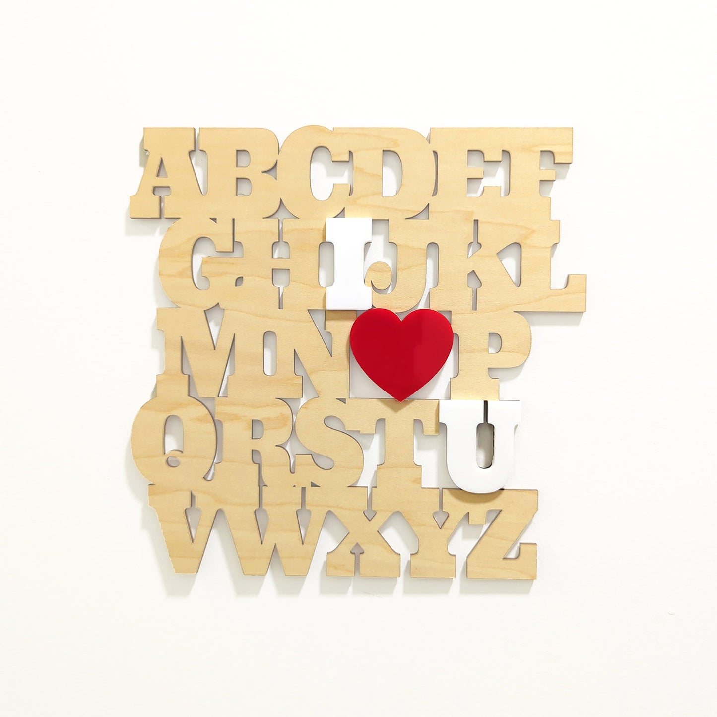 I Heart U Alphabet Wall Art