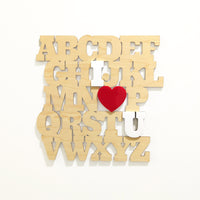 I Heart U Alphabet Wall Art