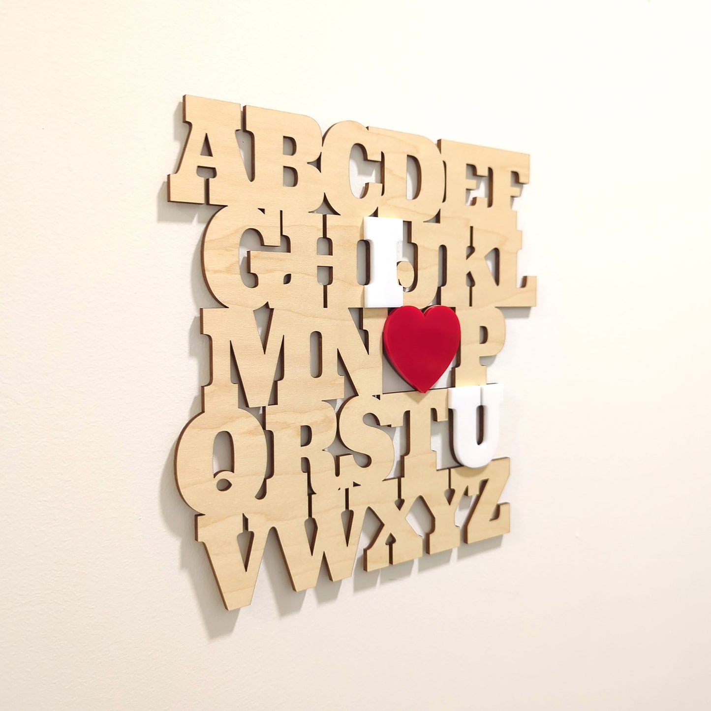 I Heart U Alphabet Wall Art