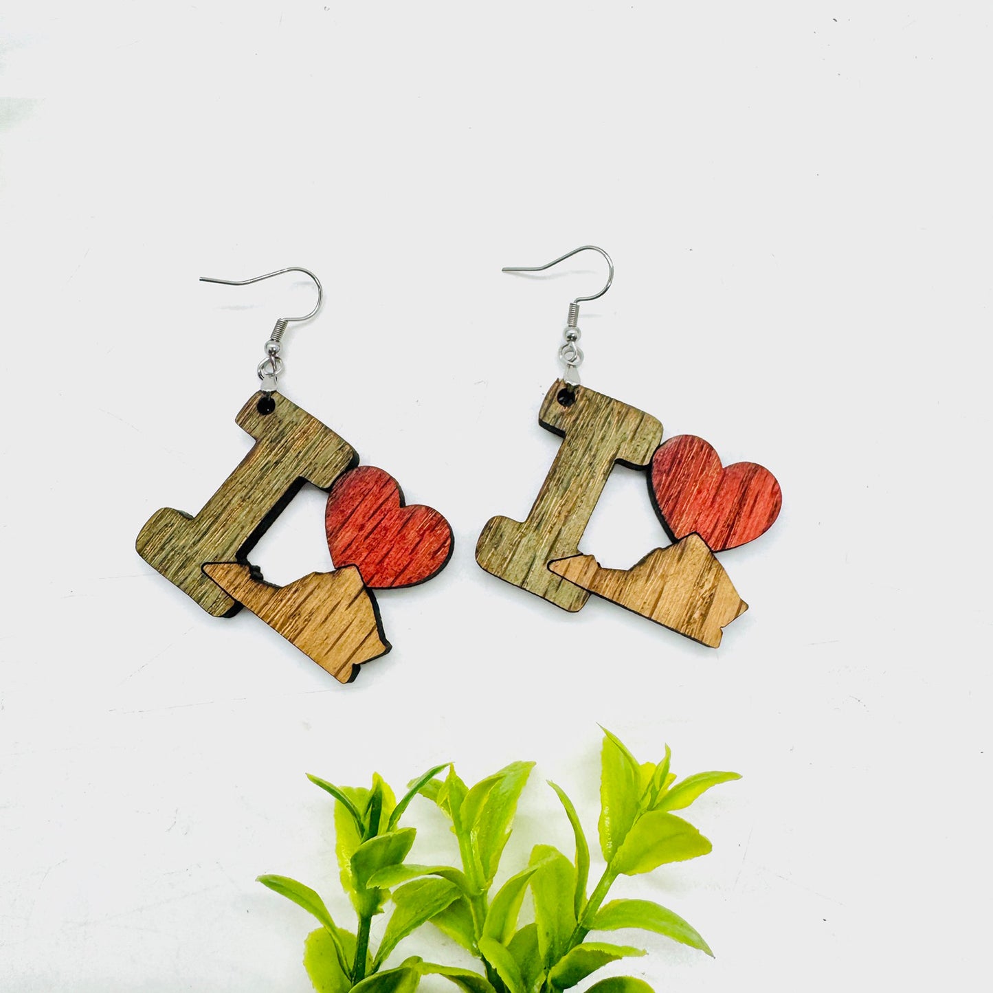 I Heart Virginia - State Pride Dangle Earrings - Glowforge