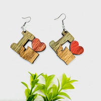 I Heart Washington - State Pride Dangle Earrings - Glowforge