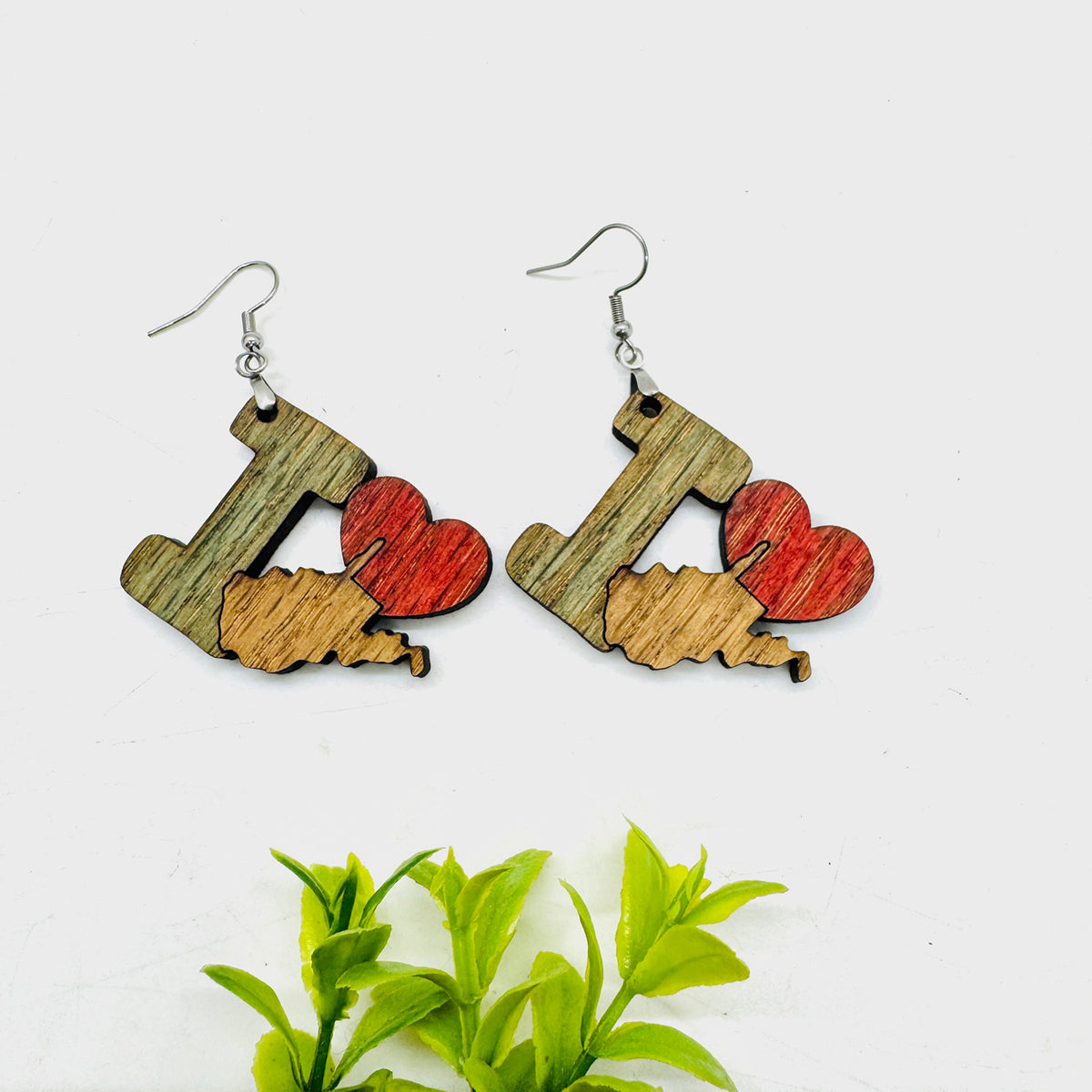 I Heart West Virginia - State Pride Dangle Earrings - Glowforge