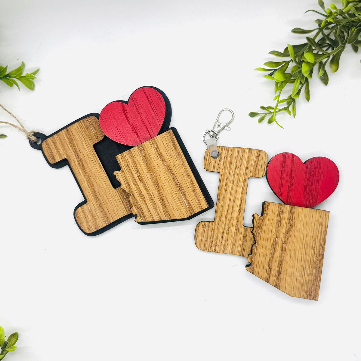 I Love Arizona Keychain Bag Tag Car Charm 3 & 4 Layer Versions (Set of 2) - Glowforge