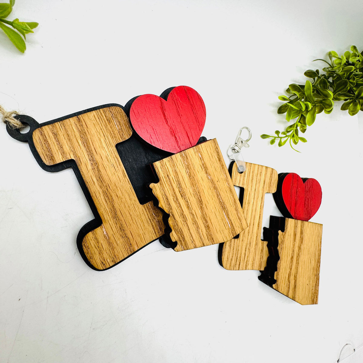 I Love Arizona Keychain Bag Tag Car Charm 3 & 4 Layer Versions (Set of 2) - Glowforge