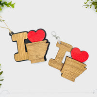I Love Arkansas Keychain Bag Tag Car Charm 3 & 4 Layer Versions (Set of 2) - Glowforge