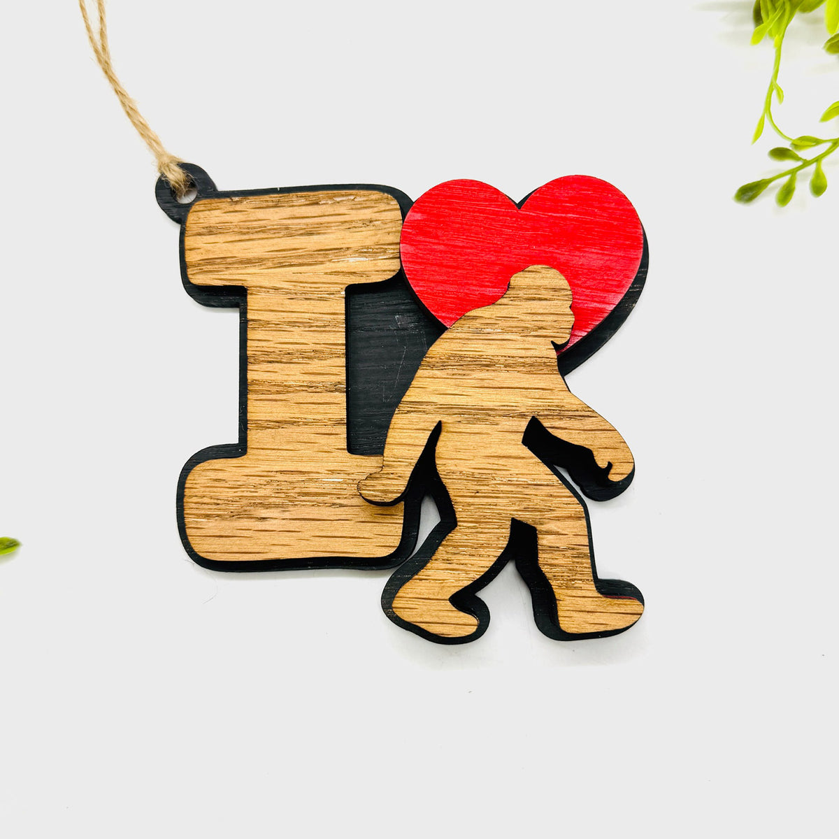 I Love Bigfoot 4-Layer Keychain Bag Tag Car Charm - Glowforge