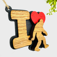 I Love Bigfoot 4-Layer Keychain Bag Tag Car Charm - Glowforge