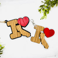 I Love California Keychain Bag Tag Car Charm 3 & 4 Layer Versions (Set of 2) - Glowforge